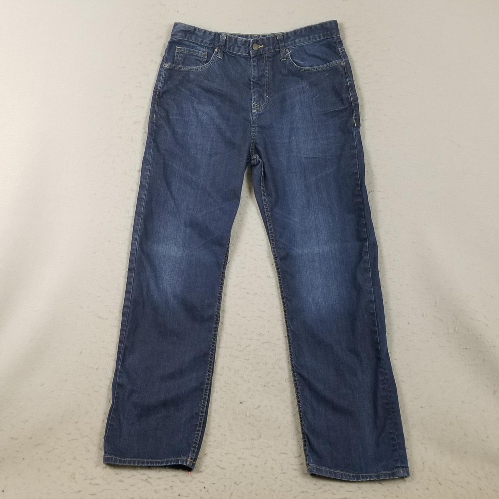 Calvin Klein Jeans Relaxed Straight Jeans Mens 34x30 Blue Stretch Denim Pants